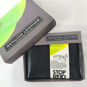 Daylogic Leather Passcase Wallet Black RFID Identity Theft Blocking Billfold